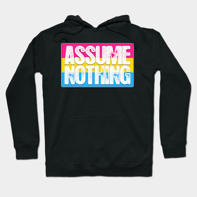 Assume Nothing Pansexual Pride Flag Hoodie by wheedesign